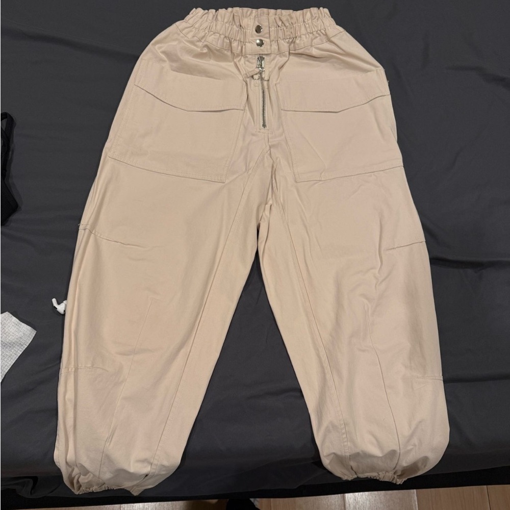 Mable Beige Cargo Jogger Pants